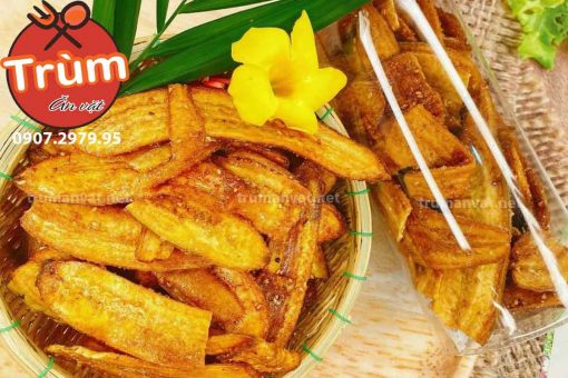 Chuối sấy mè gừng giòn tan Trùm ăn vặt