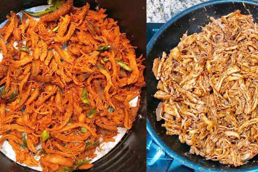 Sấy khô gà chín có màu vàng đẹp